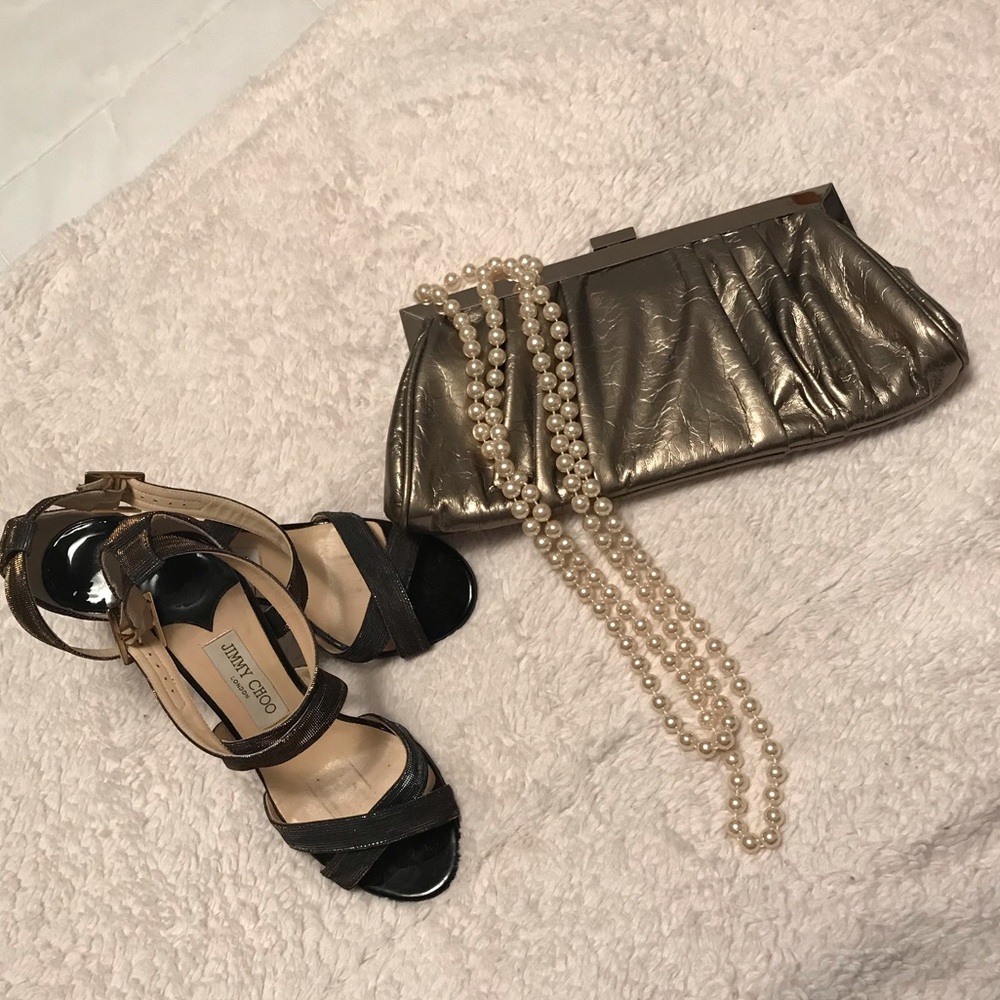 Jessica McClintock 👛 rose gold clutch
